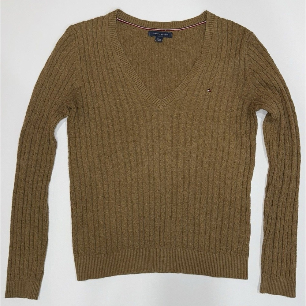 V-Neck Sweater Pullover Jumper. Tommy Hilfiger Women Slim Fit Size XS. Preppy